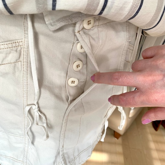 Free People Alpha Utility Raw-Edge Mini Skirt in Tan Size 8 - Picture 5 of 12